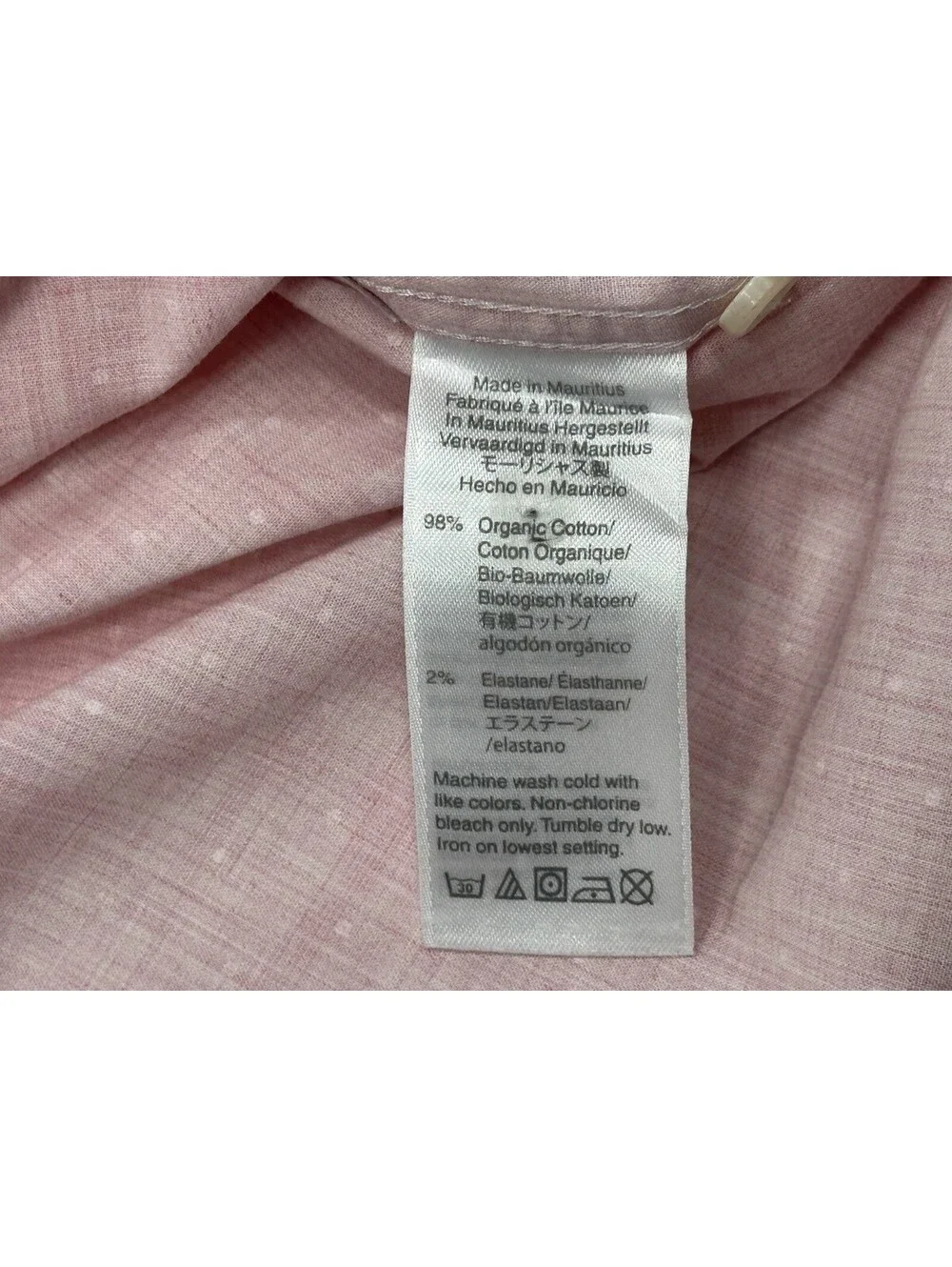 J Crew Classic Stretch Polka Dot Oxford Button Up Pink Men M